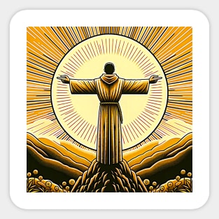 AI Saint Francis of Assisi as a Franciscan Tau Expressionist Effect 3 Sticker